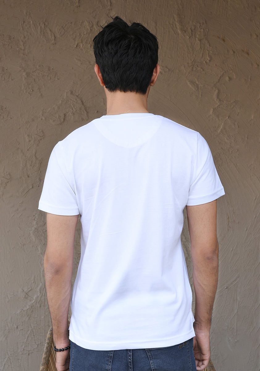 Round Neck Off White T-Shirt