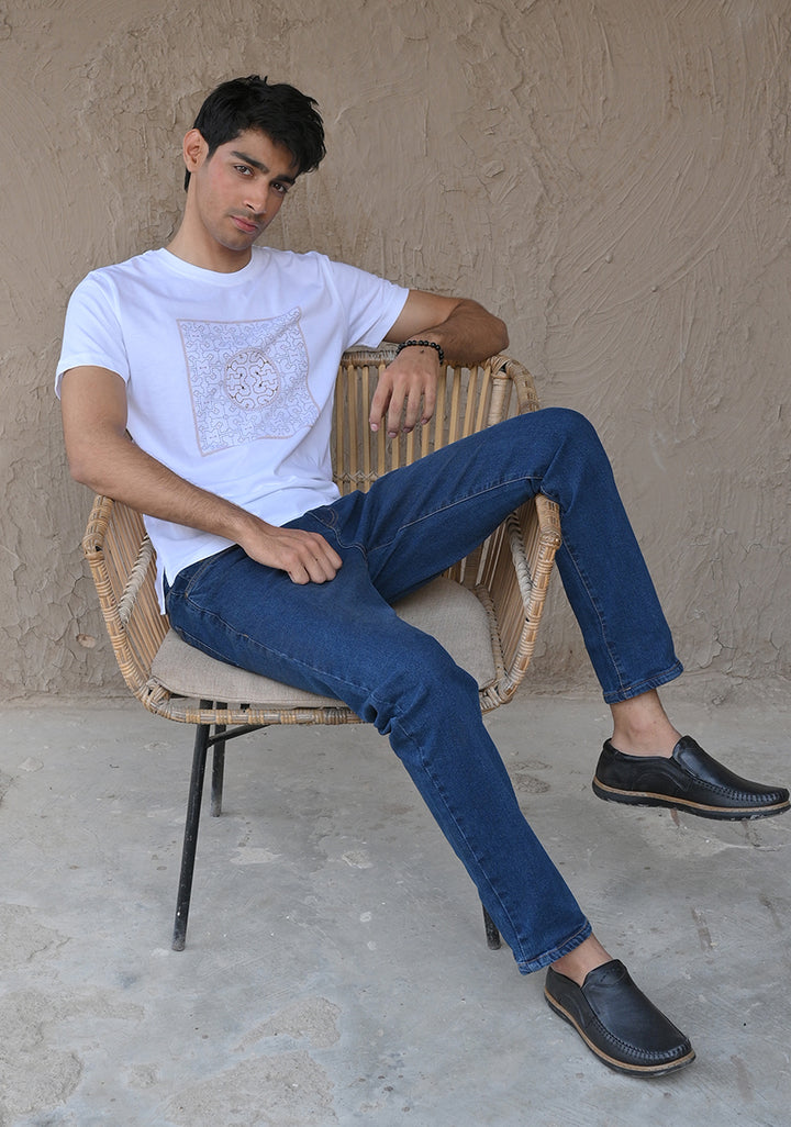 Round Neck Off White T-Shirt