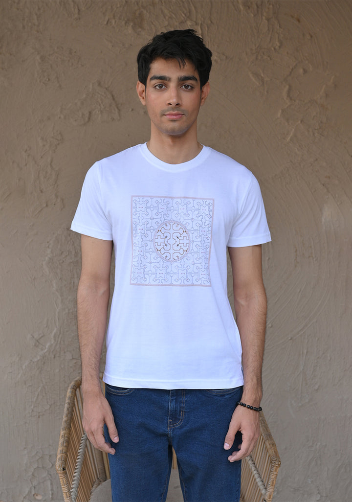 Round Neck Off White T-Shirt