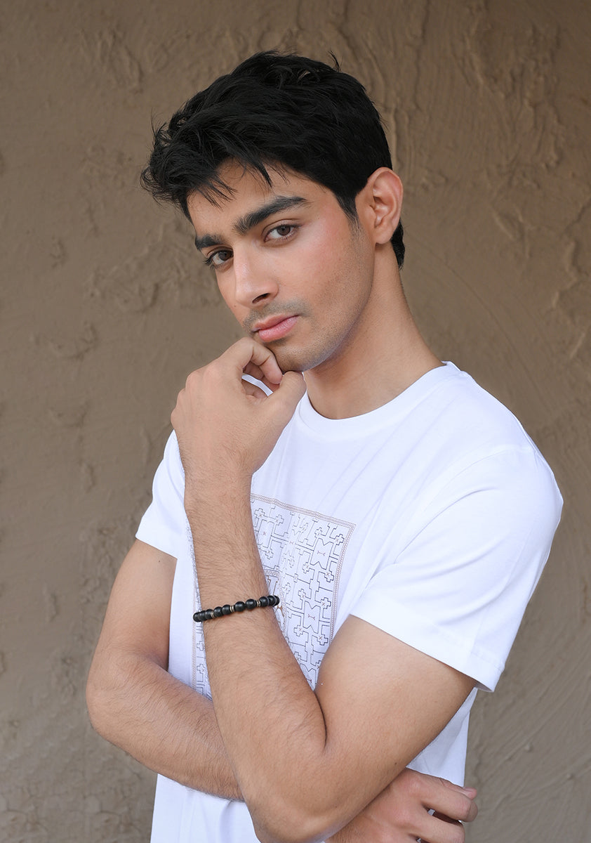 Round Neck Off White T-Shirt