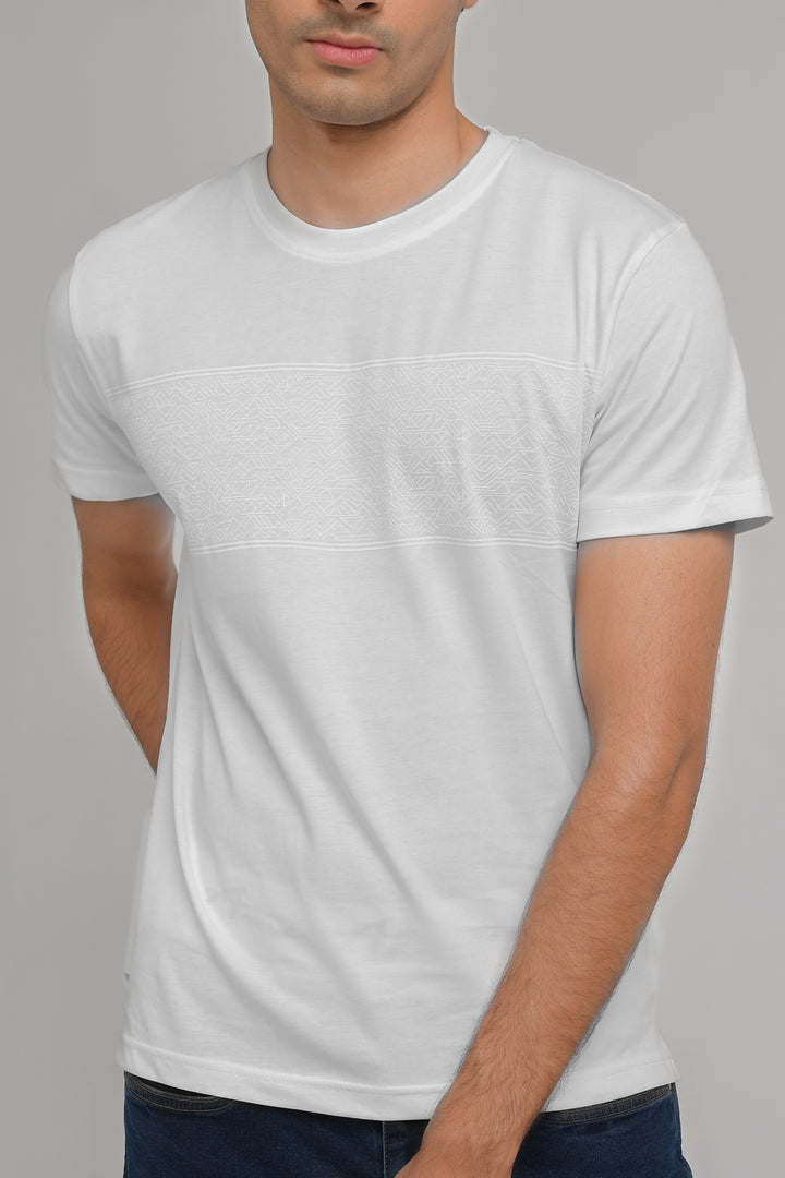 Jersey Round Neck White T-Shirt