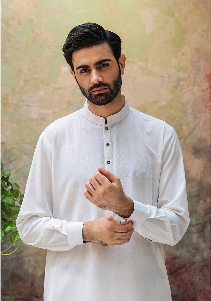 Ayuthia Cloud Dancer Slim Fit Plain Kameez Shalwar