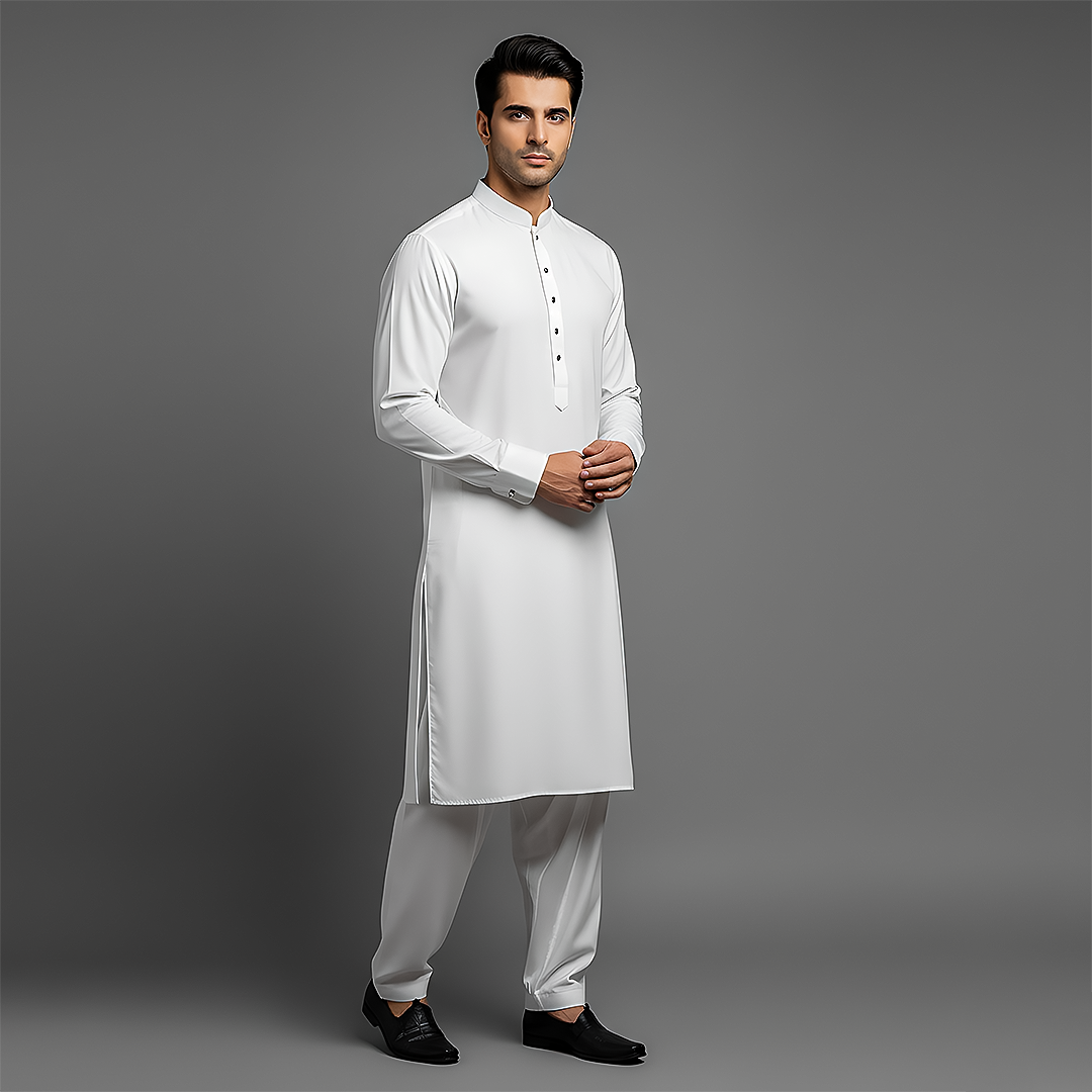 Poly Viscose Cloud Dancer Slim Fit Suit