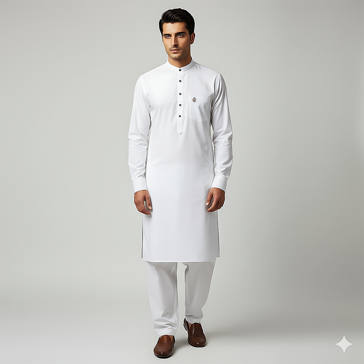 Cotton Silk Cloud Dancer Classic Fit Suit