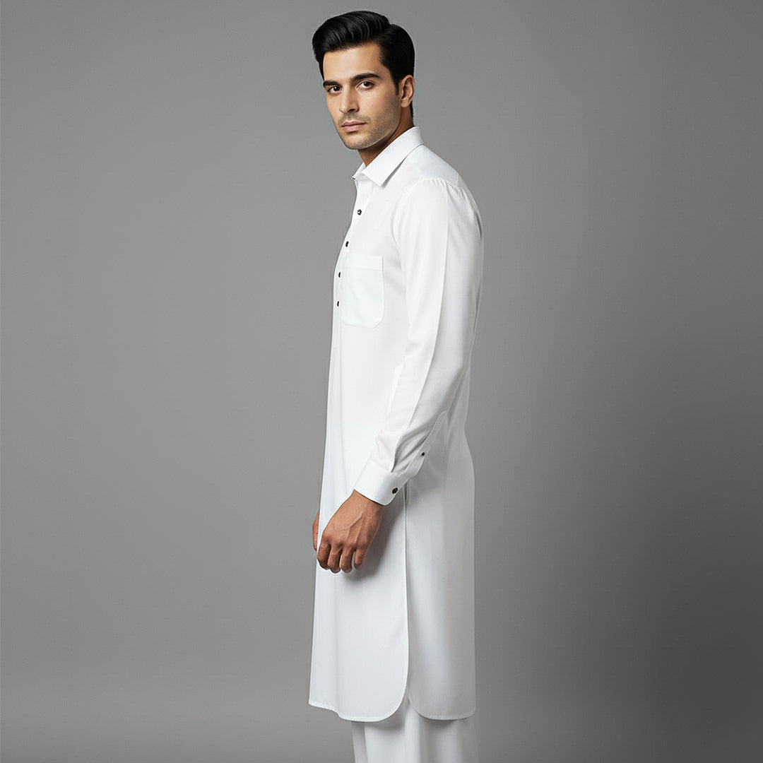 Poly Viscose Cloud Dancer Classic Fit Suit