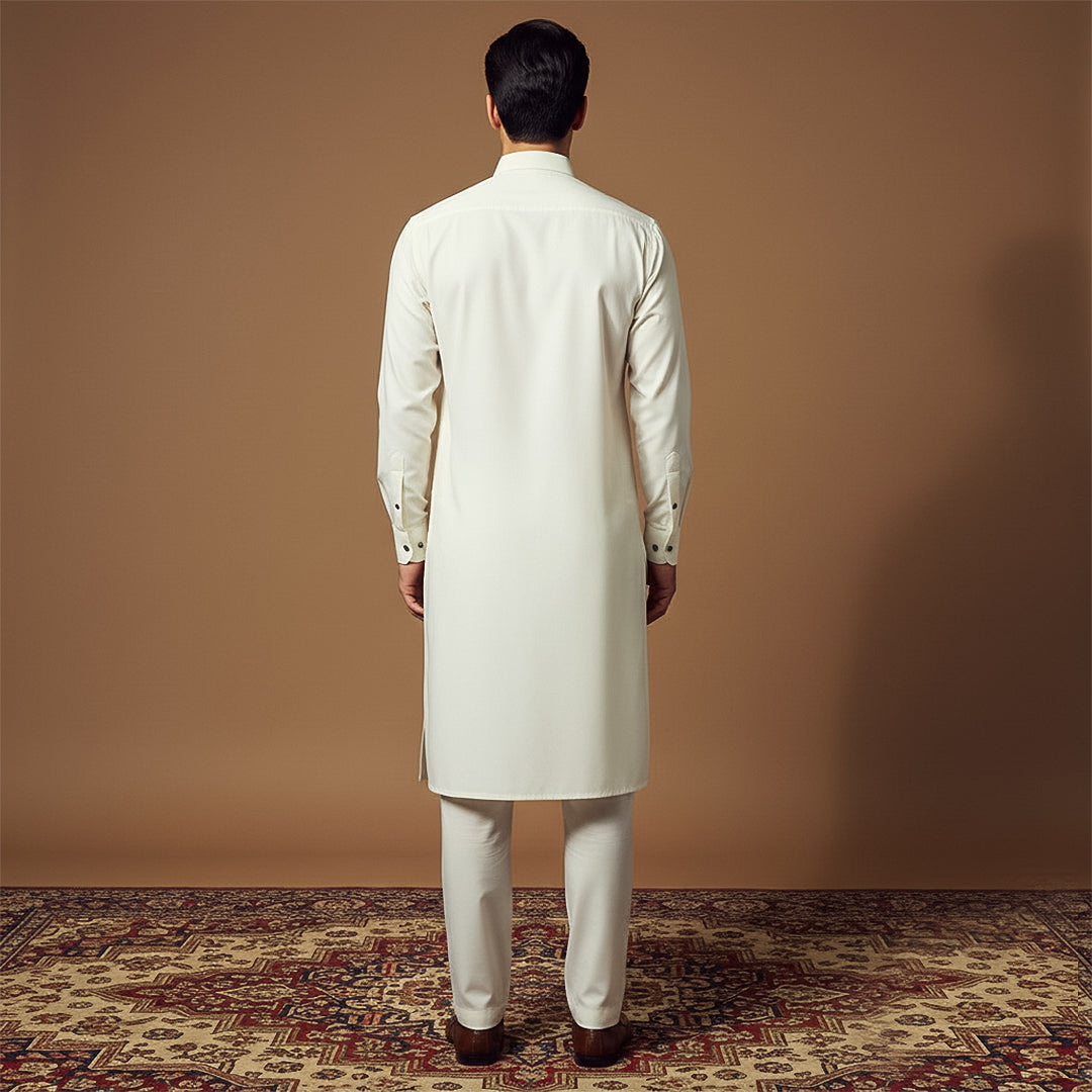 Poly Viscose Cloud Dancer Slim Fit Suit