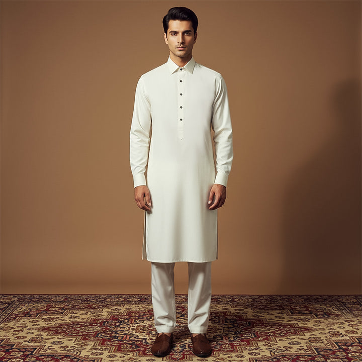 Poly Viscose Cloud Dancer Slim Fit Suit