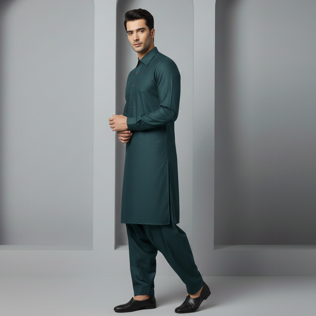 Poly Viscose Reflecting Pond Slim Fit Suit