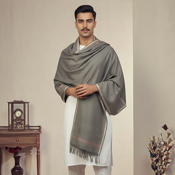 Basic Woolen December Sky Traditional Shawl