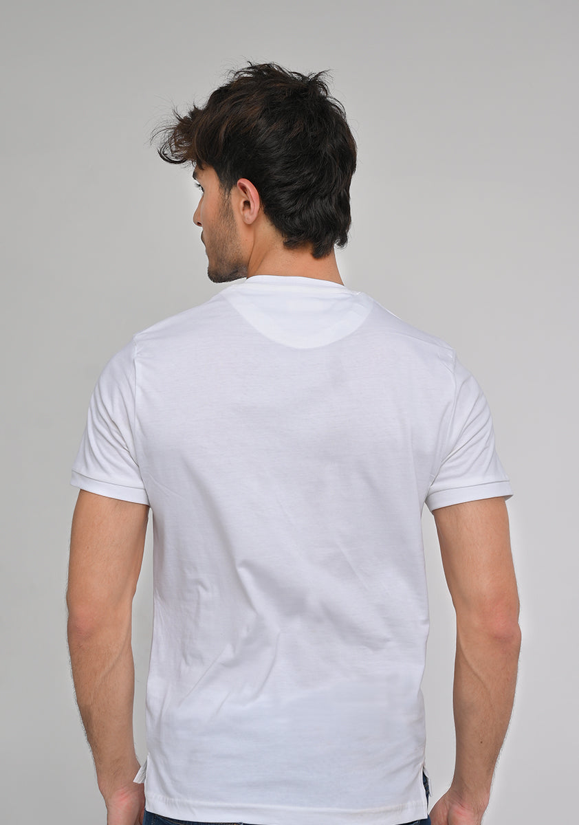 Henley Pocket White T-Shirt