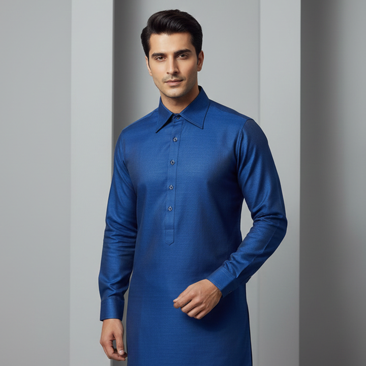 Poly Viscose Blue Opel Slim Fit Suit
