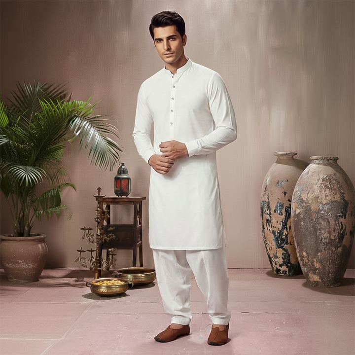 Poly Viscose Cloud Dancer Classic Fit Suit
