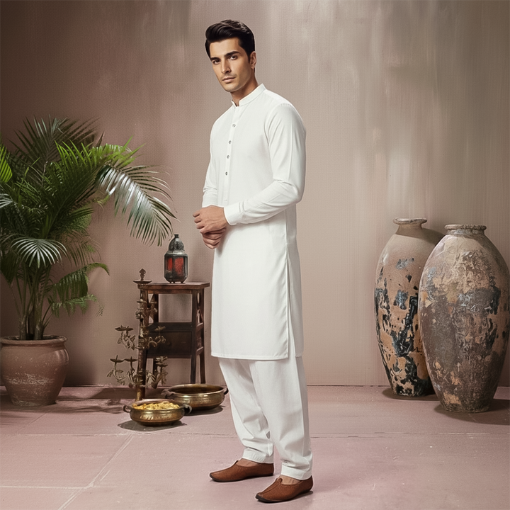 Poly Viscose Cloud Dancer Classic Fit Suit