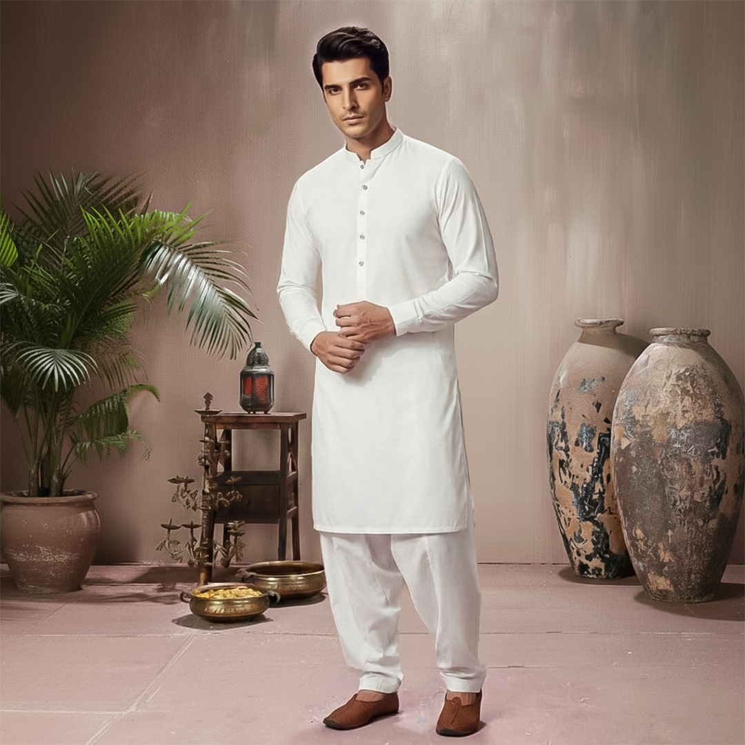 Poly Viscose Cloud Dancer Slim Fit Suit