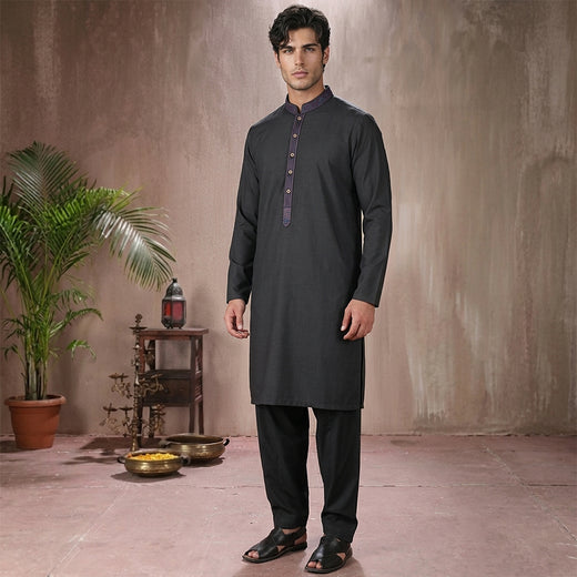Poly Viscose Tap Shoe Slim Fit Embroidered  Suit