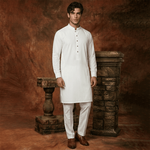 Poly Viscose Cloud Dancer Slim Fit Suit