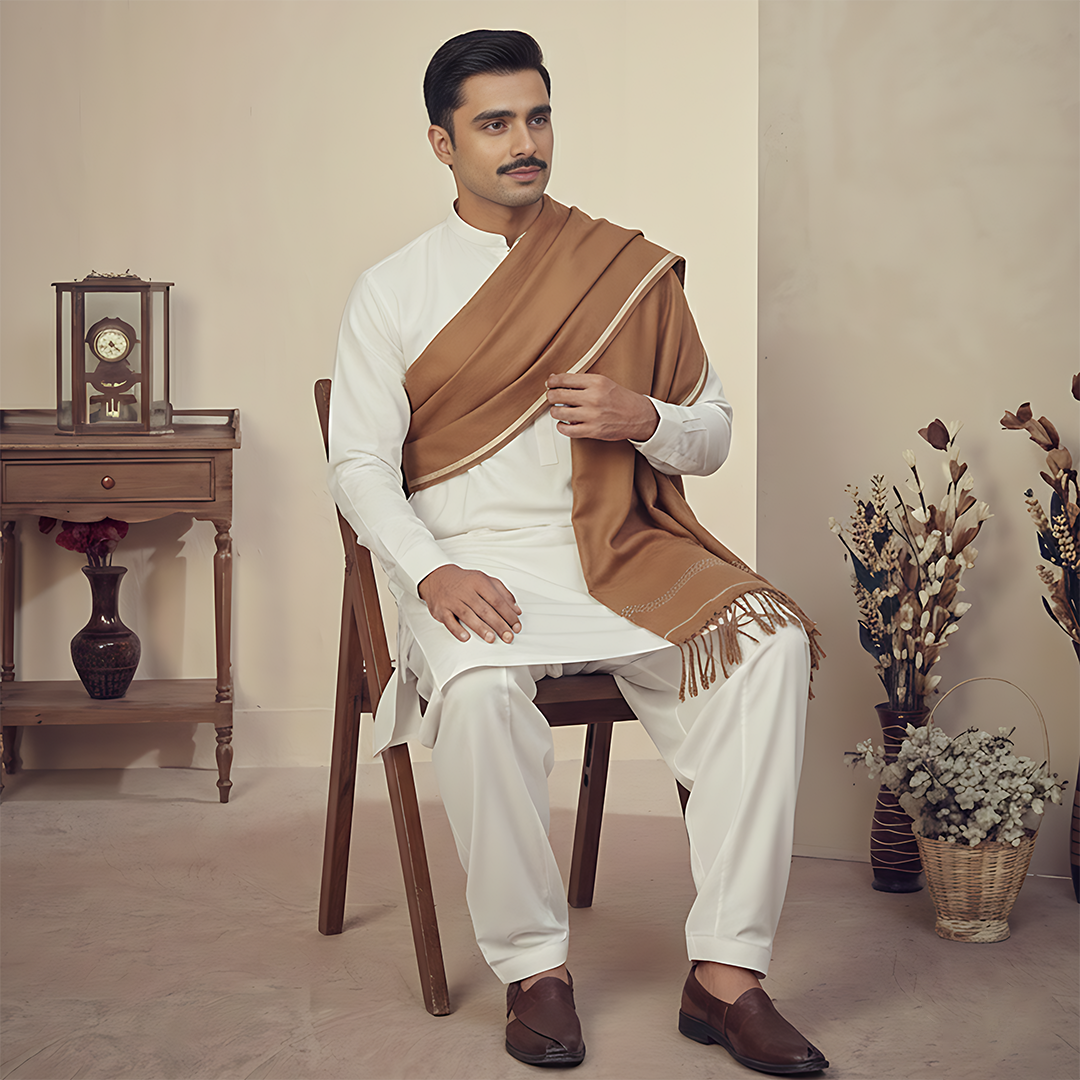 Basic Woolen Cashew Traditional Shawl