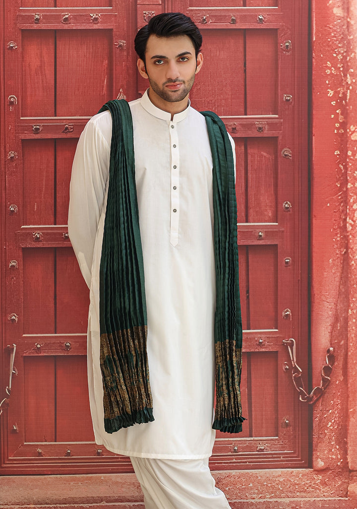 Jamawar Dark Green  Stole