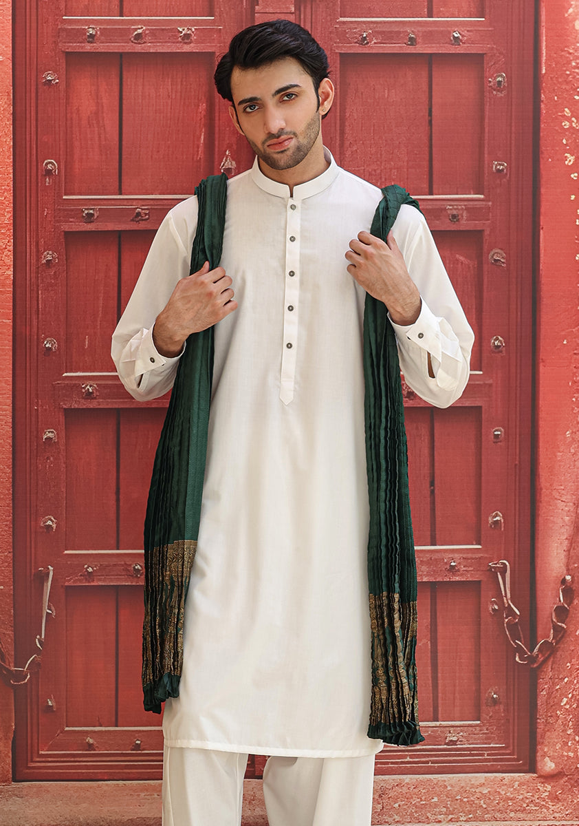 Jamawar Dark Green  Stole