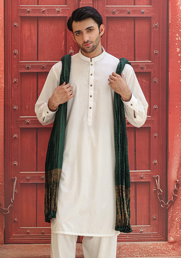 Jamawar Dark Green  Stole