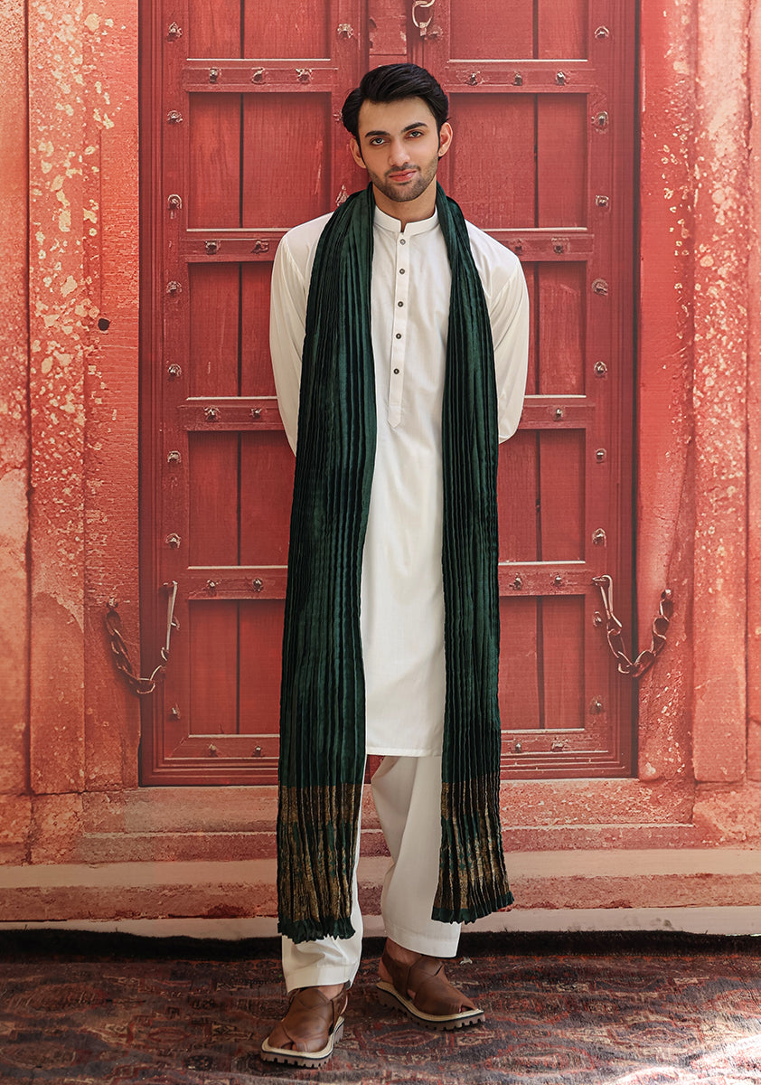 Jamawar Dark Green  Stole