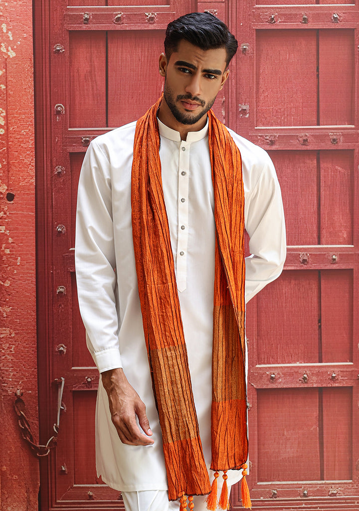 Jamawar Gold Flame Stole
