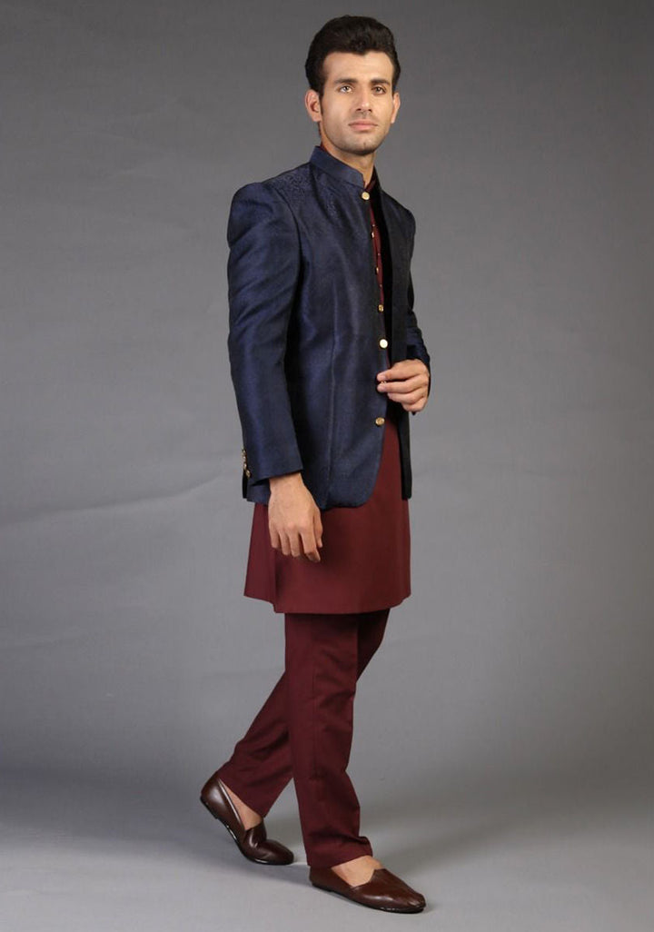 Jamawar Navy Blazer Slightly Defected Plain Jacket