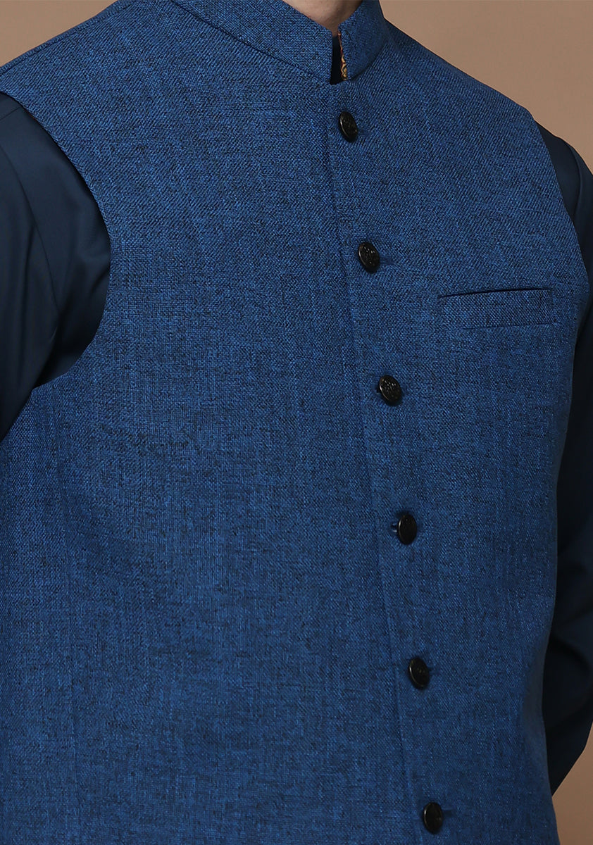 Jute Baleine Blue Traditional Waistcoat