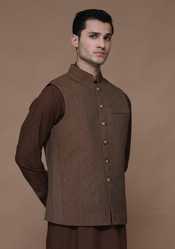 Jute Raw Hide Traditional Waistcoat