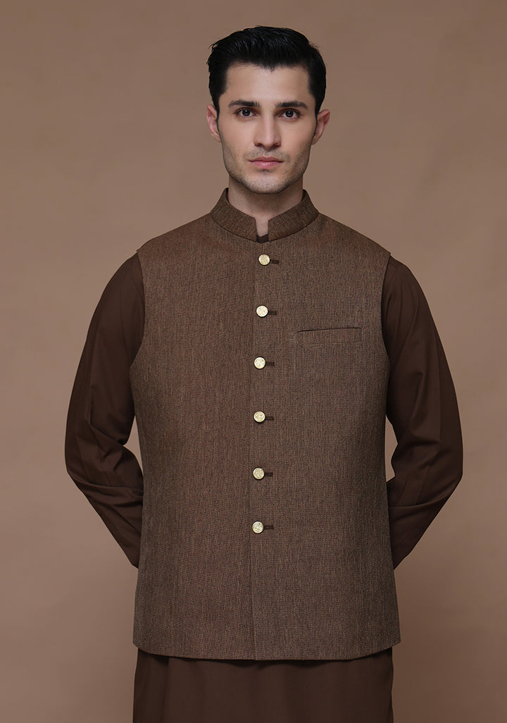 Jute Raw Hide Traditional Waistcoat