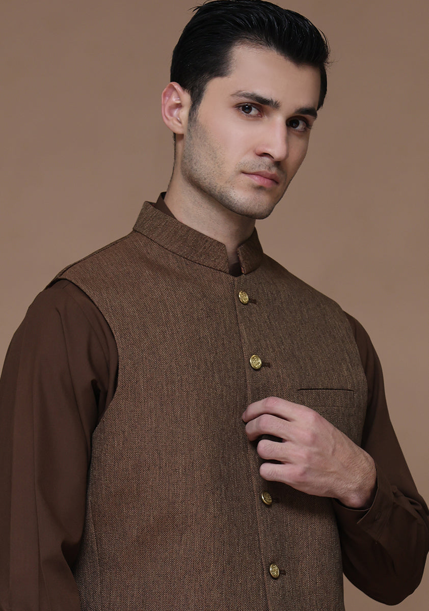Jute Raw Hide Traditional Waistcoat