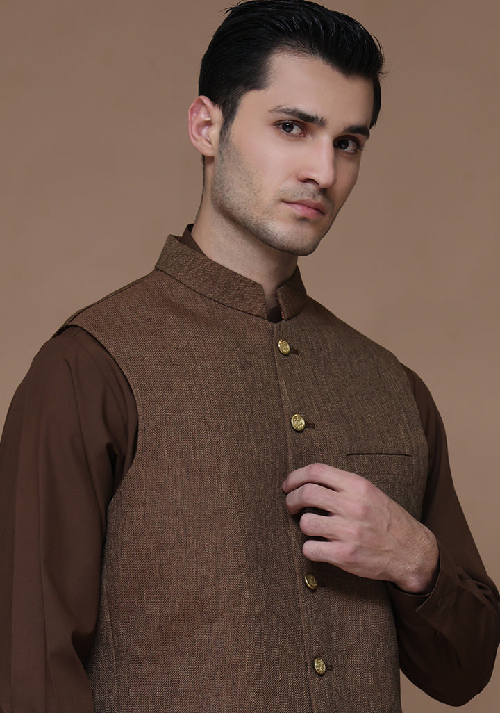 Jute Raw Hide Traditional Waistcoat