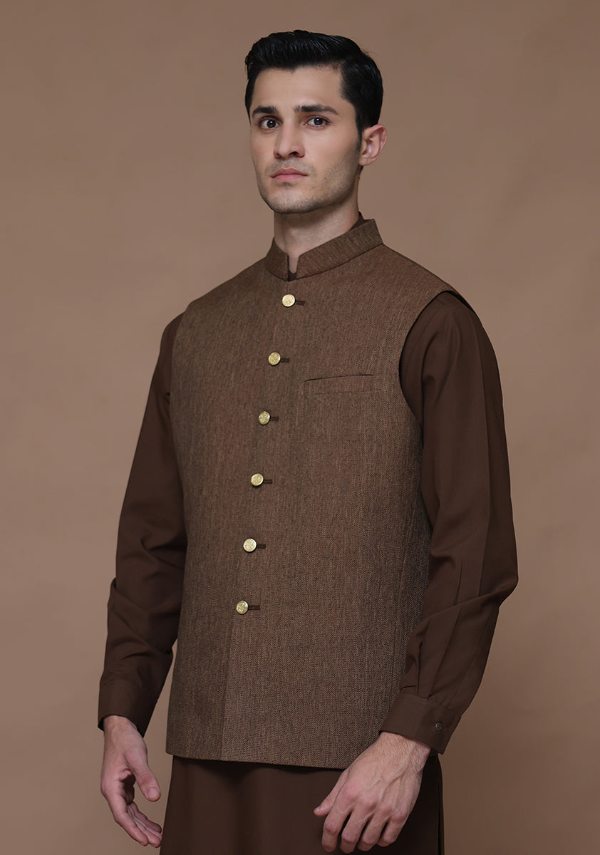 Jute Raw Hide Traditional Waistcoat