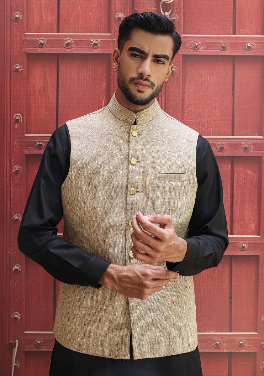 Jute Smoke Gray Traditional Waistcoat