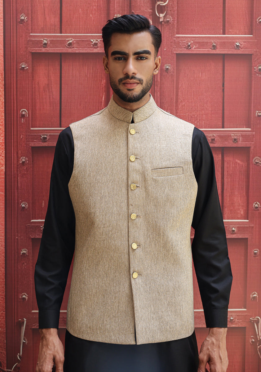 Jute Smoke Gray Traditional Waistcoat