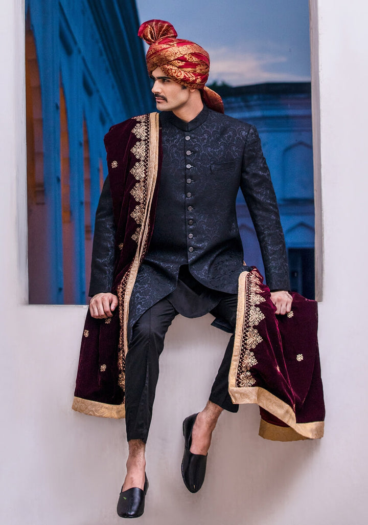 Karandi Jamawar Tap Shoe Slightly Defected plain Sherwani