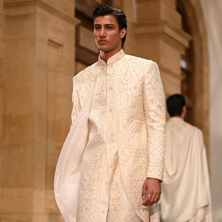 Off-White Satin Sherwani