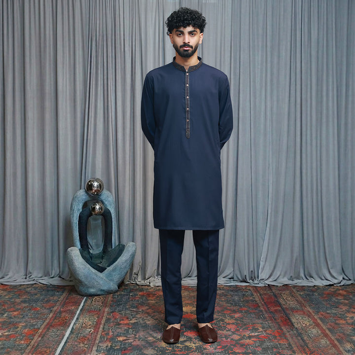 Poly Viscos Peacoat Slim Fit EMB Suit