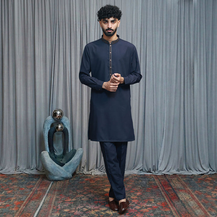 Poly Viscos Peacoat Slim Fit EMB Suit