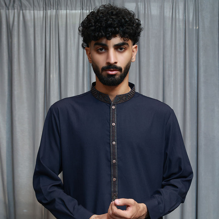 Poly Viscos Peacoat Slim Fit EMB Suit