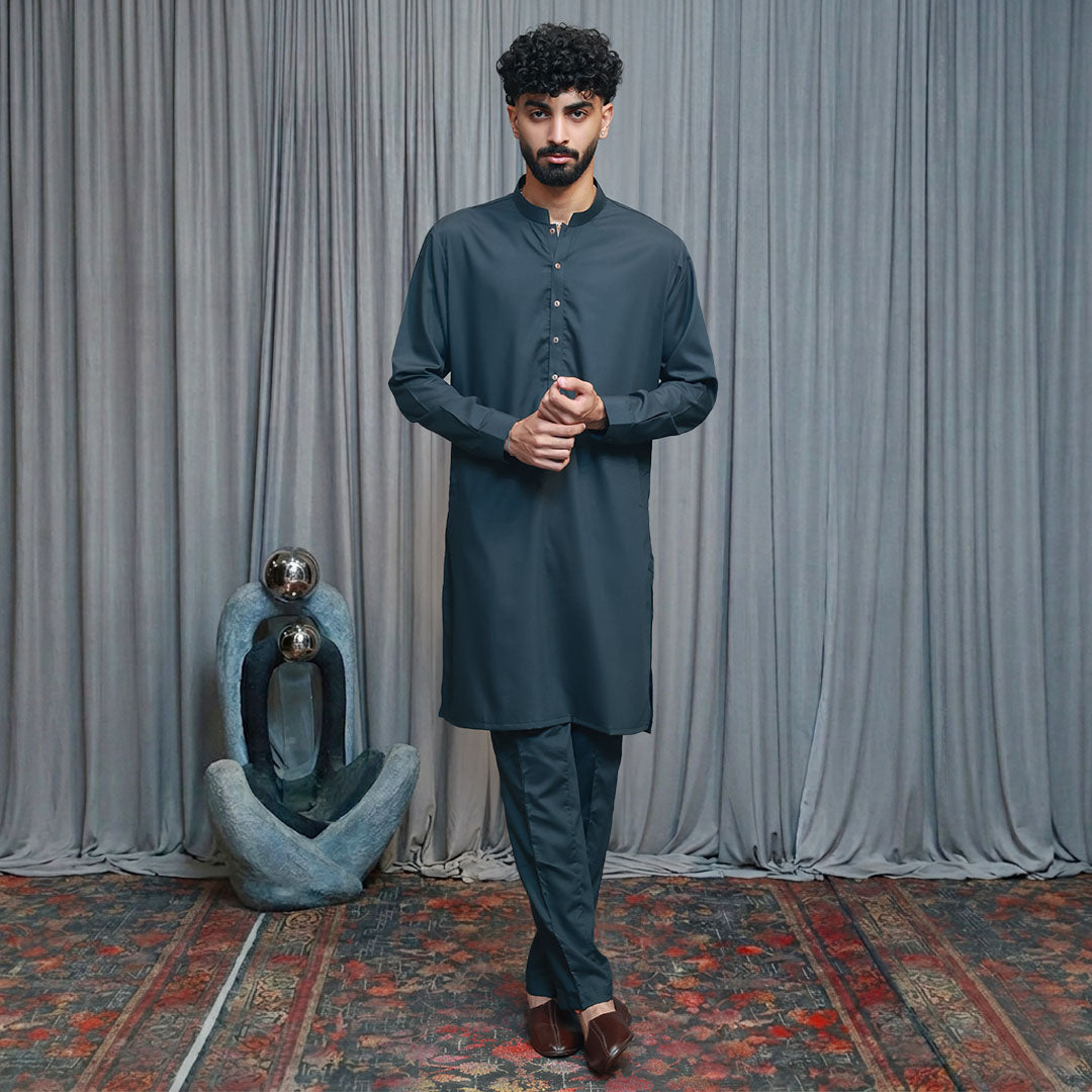 Poly Viscos Dark Shadow Slim Fit Suit