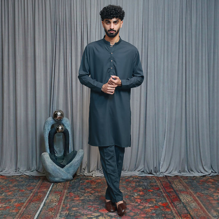 Poly Viscos Dark Shadow Slim Fit Suit