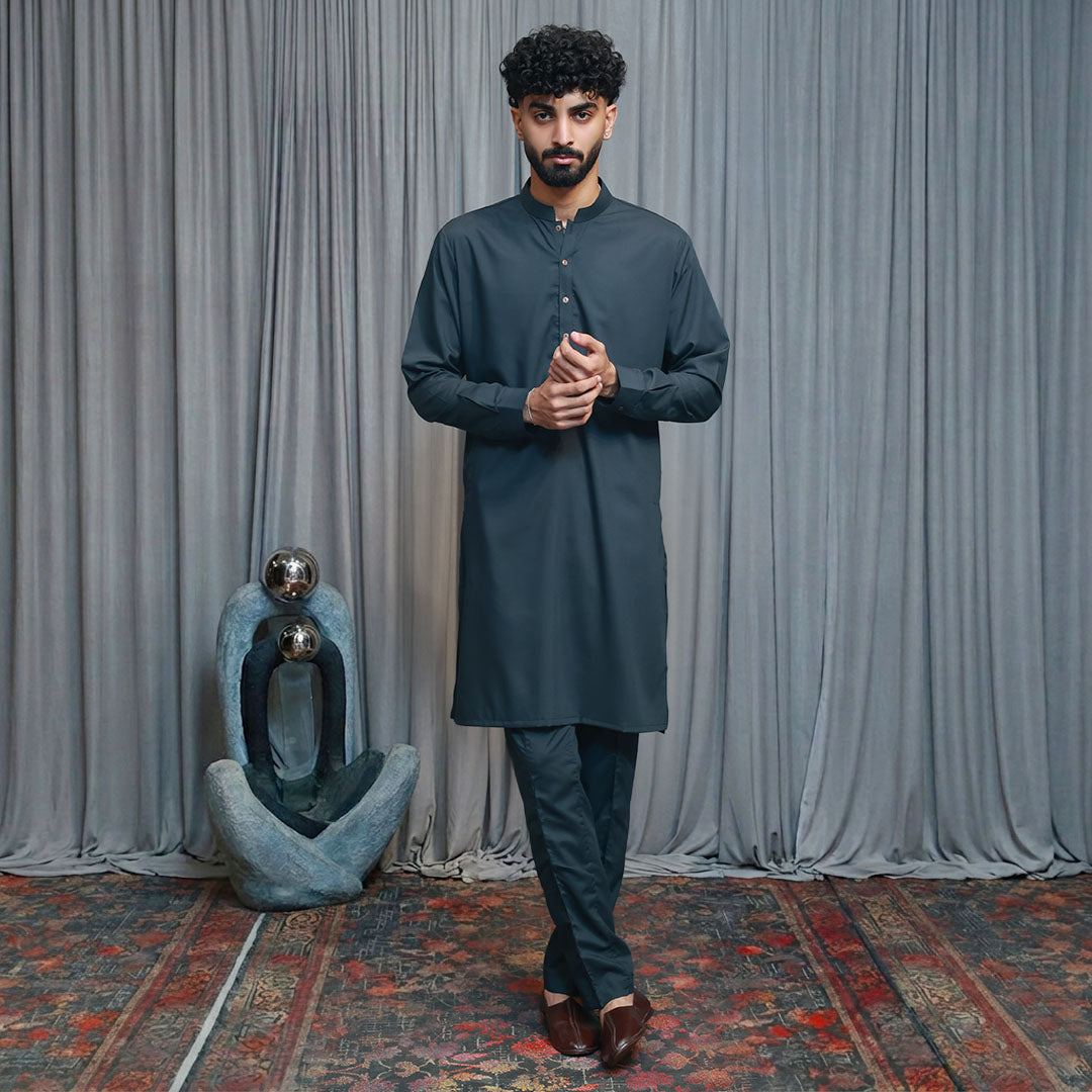 Poly Viscos Dark Shadow Slim Fit Suit