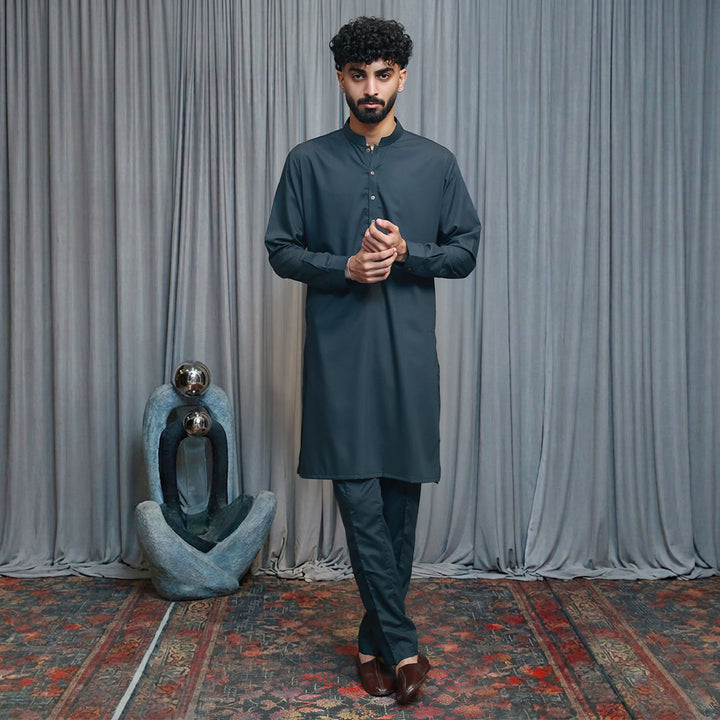 Poly Viscos Dark Shadow Slim Fit Suit