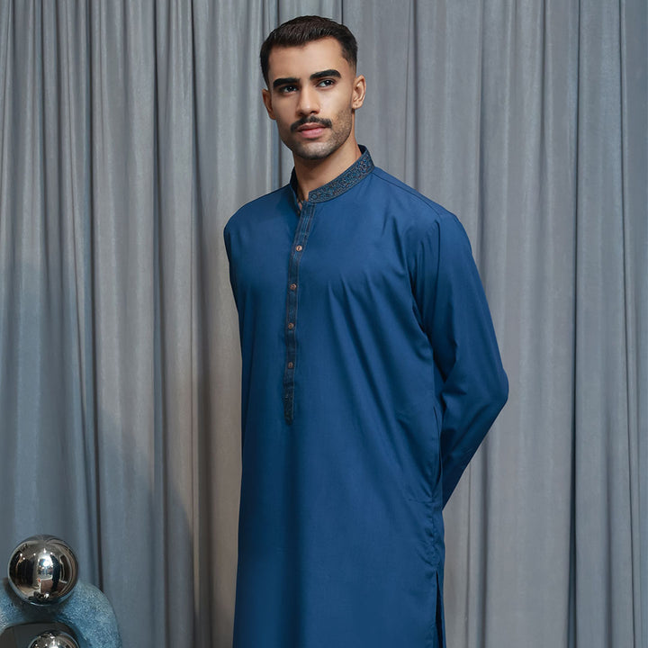 Poly Viscos Ensign Blue Classic Fit EMB Suit