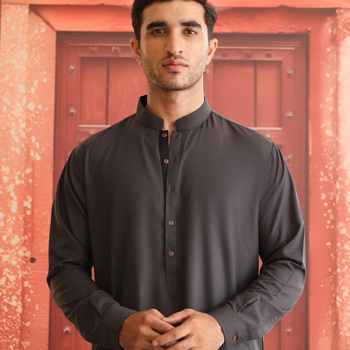 Poly Viscose Asphalt Classic Fit Suit