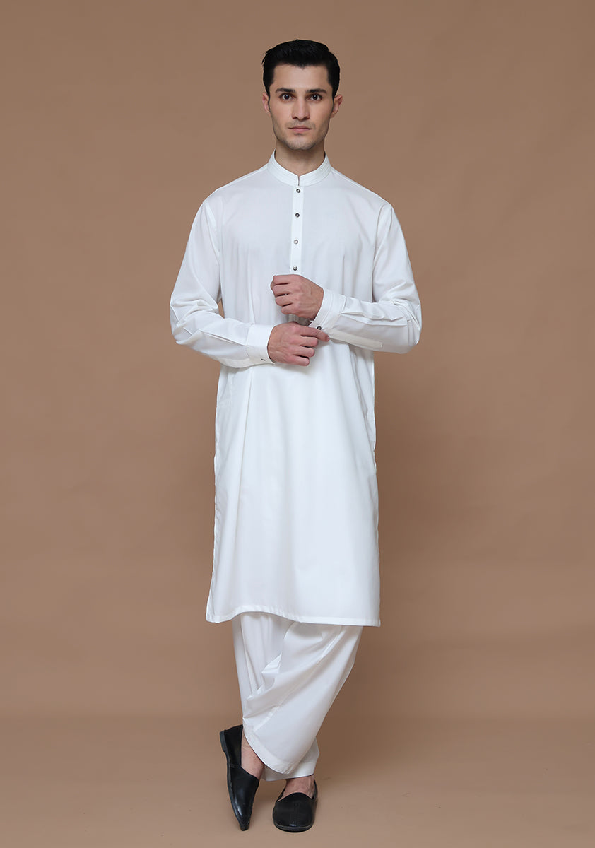 PV Cloud Dancer Classic Fit Plain Kameez Shalwar