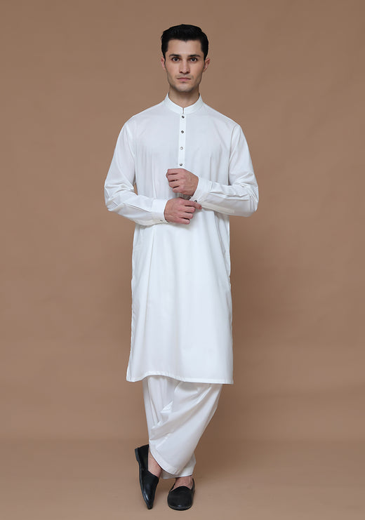 PV Cloud Dancer Classic Fit Plain Kameez Shalwar