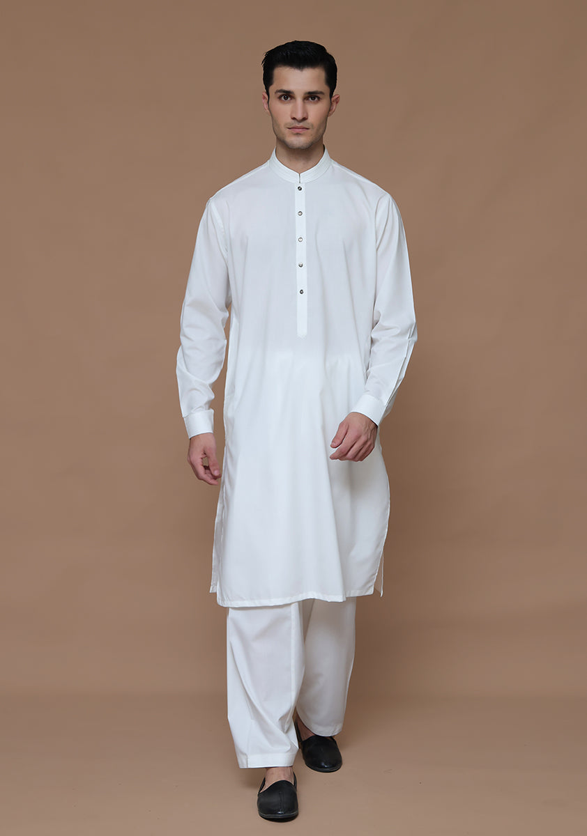 PV Cloud Dancer Classic Fit Plain Kameez Shalwar