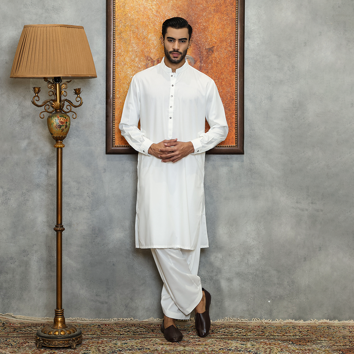 Poly Viscose Cloud Dancer Classic Fit Suit